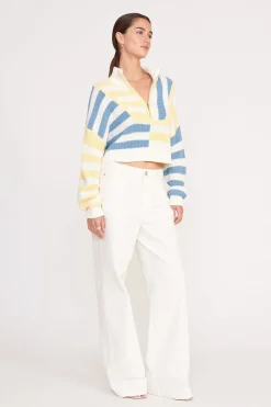 STAUD CROPPED HAMPTON SWEATER BUTTERCUP SEASHORE STRIPE BUTTERCUPSEASHORESTRIPE Sale
