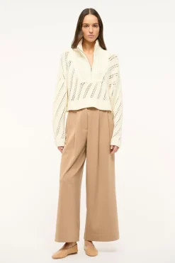 STAUD CROPPED HAMPTON SWEATER   IVORY Best