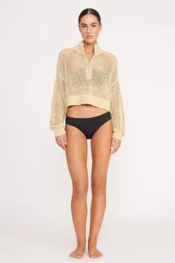 STAUD CROPPED HAMPTON SWEATER   NATURAL New
