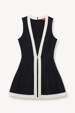 STAUD CROSS-COURT DRESS  BLACK IVORY BLACKIVORY New