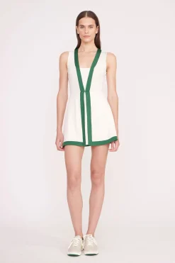 STAUD CROSS-COURT DRESS  IVORY COURT GREEN IVORYCOURTGREEN Best