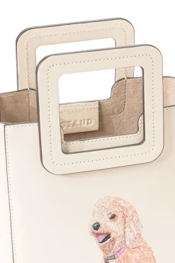 STAUD CUSTOM MINI SHIRLEY LEATHER BAG  CREAM CREAMCONTRAST Sale