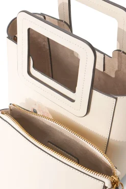 STAUD CUSTOM MINI SHIRLEY LEATHER BAG  CREAM CREAMCONTRAST Sale