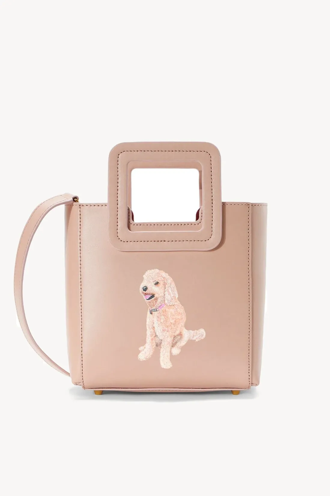 STAUD CUSTOM MINI SHIRLEY LEATHER BAG BLUSH New