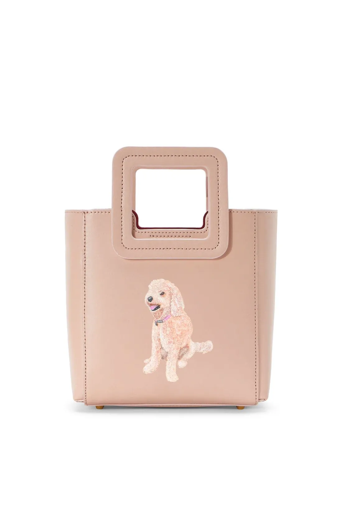 STAUD CUSTOM MINI SHIRLEY LEATHER BAG BLUSH New