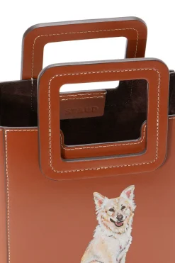 STAUD CUSTOM MINI SHIRLEY LEATHER BAG   TAN Hot