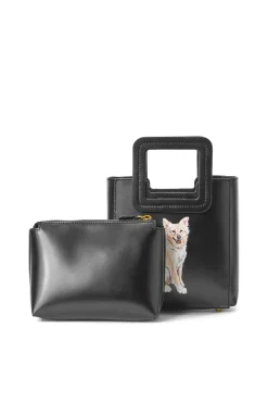 STAUD CUSTOM MINI SHIRLEY LEATHER BAG  BLACK BLACKBLACK Online