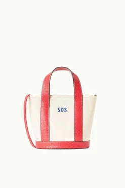 STAUD CUSTOM MONOGRAM ALLORA MINI TOTE  CREAM RED ROSE CREAMREDROSE Sale