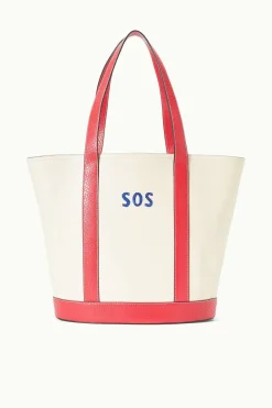 STAUD CUSTOM MONOGRAM ALLORA TOTE  CREAM RED ROSE CREAMREDROSE Hot