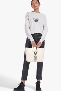 STAUD CUSTOM SHIRLEY LEATHER BAG   CREAM Clearance