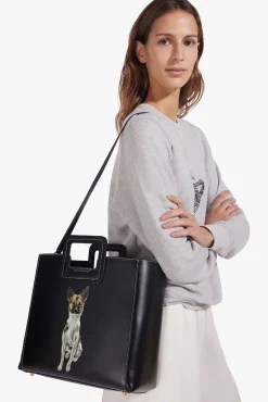 STAUD CUSTOM SHIRLEY LEATHER BAG   BLACK Online