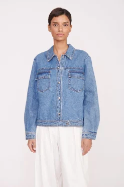 STAUD CUSTOM x C.BONZ OVERSIZED RYAN DENIM JACKET  MEDIUM WASH MEDIUMWASH Online
