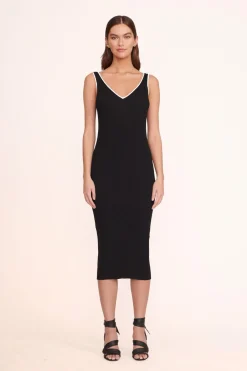 STAUD DANA DRESS  BLACK BLACKWHITE New