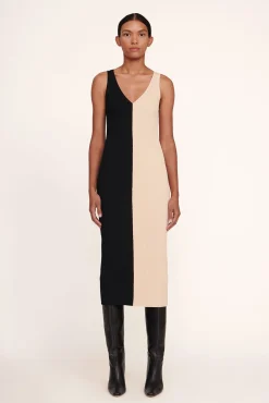 STAUD DANA DRESS  BUFF BLACK BUFFBLACK