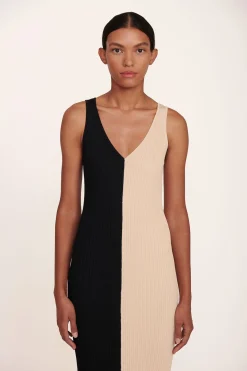 STAUD DANA DRESS  BUFF BLACK BUFFBLACK