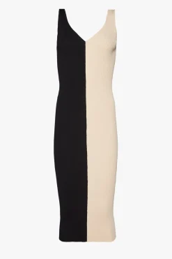STAUD DANA DRESS  BUFF BLACK BUFFBLACK