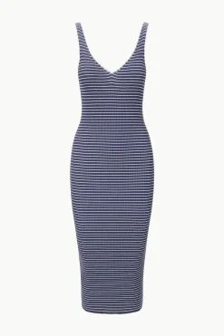STAUD DANA DRESS NAVY MICRO STRIPE NAVYMICROSTRIPE Clearance