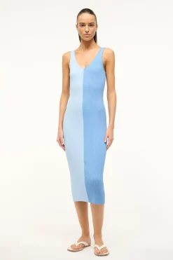 STAUD DANA DRESS  PERIWINKLE MULTI PERIWINKLEMULTI