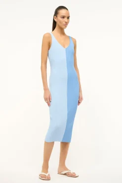 STAUD DANA DRESS  PERIWINKLE MULTI PERIWINKLEMULTI