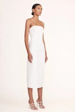 STAUD DANIELA DRESS   WHITE New