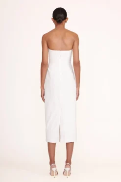 STAUD DANIELA DRESS   WHITE New