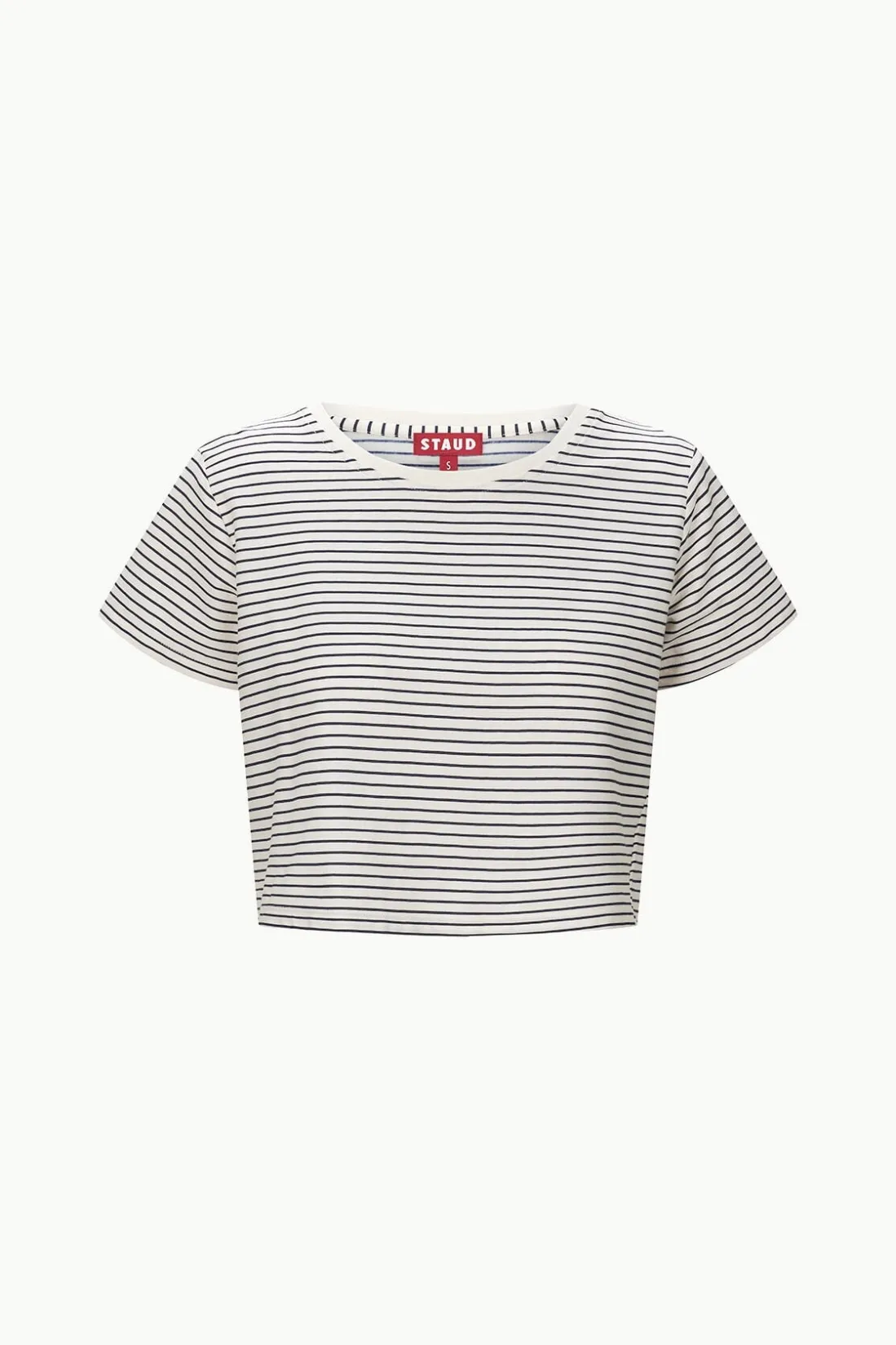 STAUD DEAN T-SHIRT IVORY MICRO STRIPE IVORYMICROSTRIPE Discount