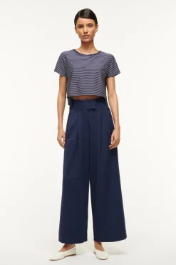 STAUD DEAN T-SHIRT NAVY MICRO STRIPE NAVYMICROSTRIPE