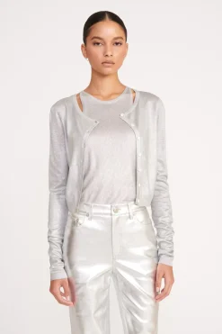 STAUD DEANNA CARDIGAN   SILVER Online