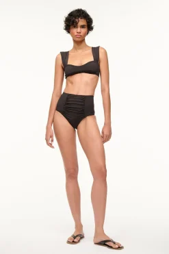 STAUD DECLAN HIGH RISE BIKINI BOTTOM   BLACK Clearance