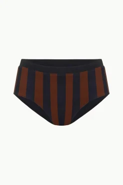 STAUD DEVON HIGH RISE BIKINI BOTTOM  BLACK TAN SEASHORE STRIPE BLACKTANSEASHORESTRIPE New