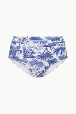 STAUD DEVON HIGH RISE BIKINI BOTTOM  BLUE TOILE BLUETOILE Outlet