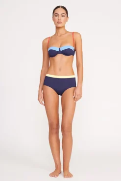 STAUD DEVON HIGH RISE BIKINI BOTTOM  NAVY COLORBLOCK NAVYCOLORBLOCK Sale