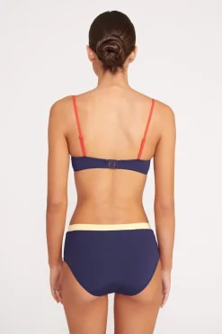 STAUD DEVON HIGH RISE BIKINI BOTTOM  NAVY COLORBLOCK NAVYCOLORBLOCK Sale