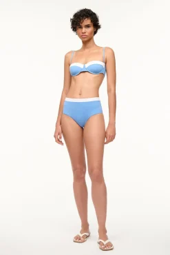 STAUD DEVON HIGH RISE BIKINI BOTTOM  AZURE WHITE AZUREWHITE Online