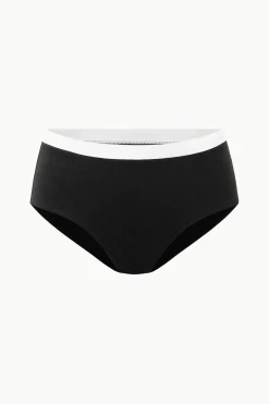STAUD DEVON HIGH RISE BIKINI BOTTOM  BLACK WHITE BLACKWHITE New