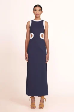 STAUD DOLCE DRESS  NAVY WHITE NAVYWHITE Online