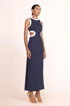 STAUD DOLCE DRESS  NAVY WHITE NAVYWHITE Online