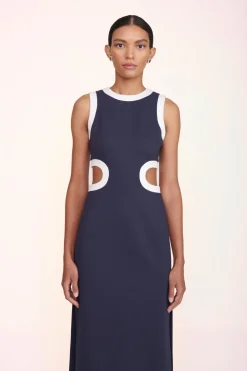 STAUD DOLCE DRESS NAVY WHITE NAVYWHITE Online