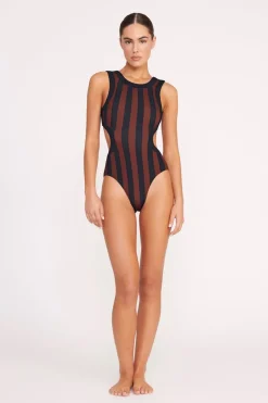 STAUD DOLCE ONE PIECE  BLACK TAN SEASHORE STRIPE BLACKTANSEASHORESTRIPE Outlet