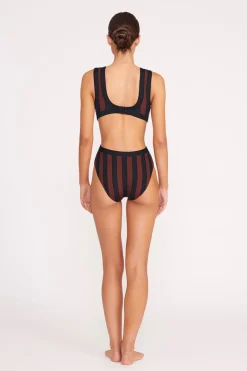 STAUD DOLCE ONE PIECE  BLACK TAN SEASHORE STRIPE BLACKTANSEASHORESTRIPE Outlet