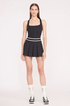 STAUD DOUBLES SKIRT   BLACK Outlet