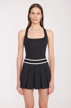 STAUD DOUBLES SKIRT   BLACK Outlet