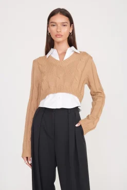 STAUD DUKE SWEATER  CAMEL WHITE CAMELWHITE Online