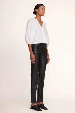 STAUD ELLIOT PANT   VEGAN LEATHER BLACK Discount