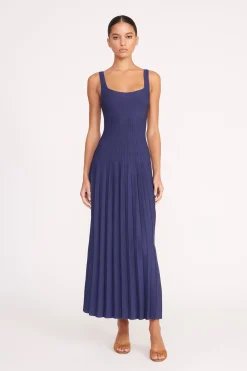 STAUD ELLISON DRESS   NAVY Online
