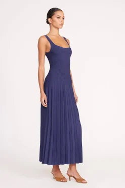 STAUD ELLISON DRESS   NAVY Online
