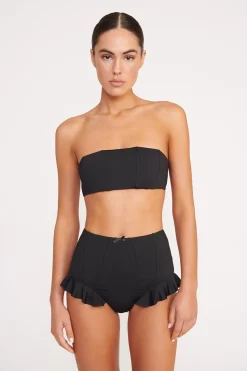 STAUD FLOURISH HIGH RISE BIKINI BOTTOM   BLACK Sale