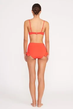 STAUD FLOURISH HIGH RISE BIKINI BOTTOM  RED ROSE REDROSE Best