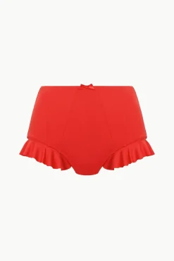 STAUD FLOURISH HIGH RISE BIKINI BOTTOM  RED ROSE REDROSE Best