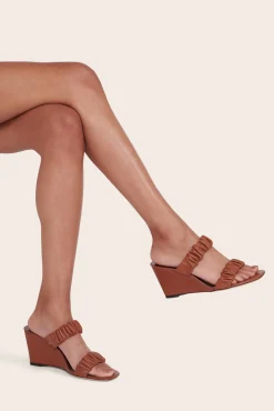 STAUD FRANKIE WEDGE   TAN Discount